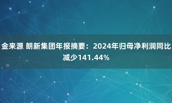 金来源 朗新集团年报摘要：2024年归母净利润同比减少141.44%